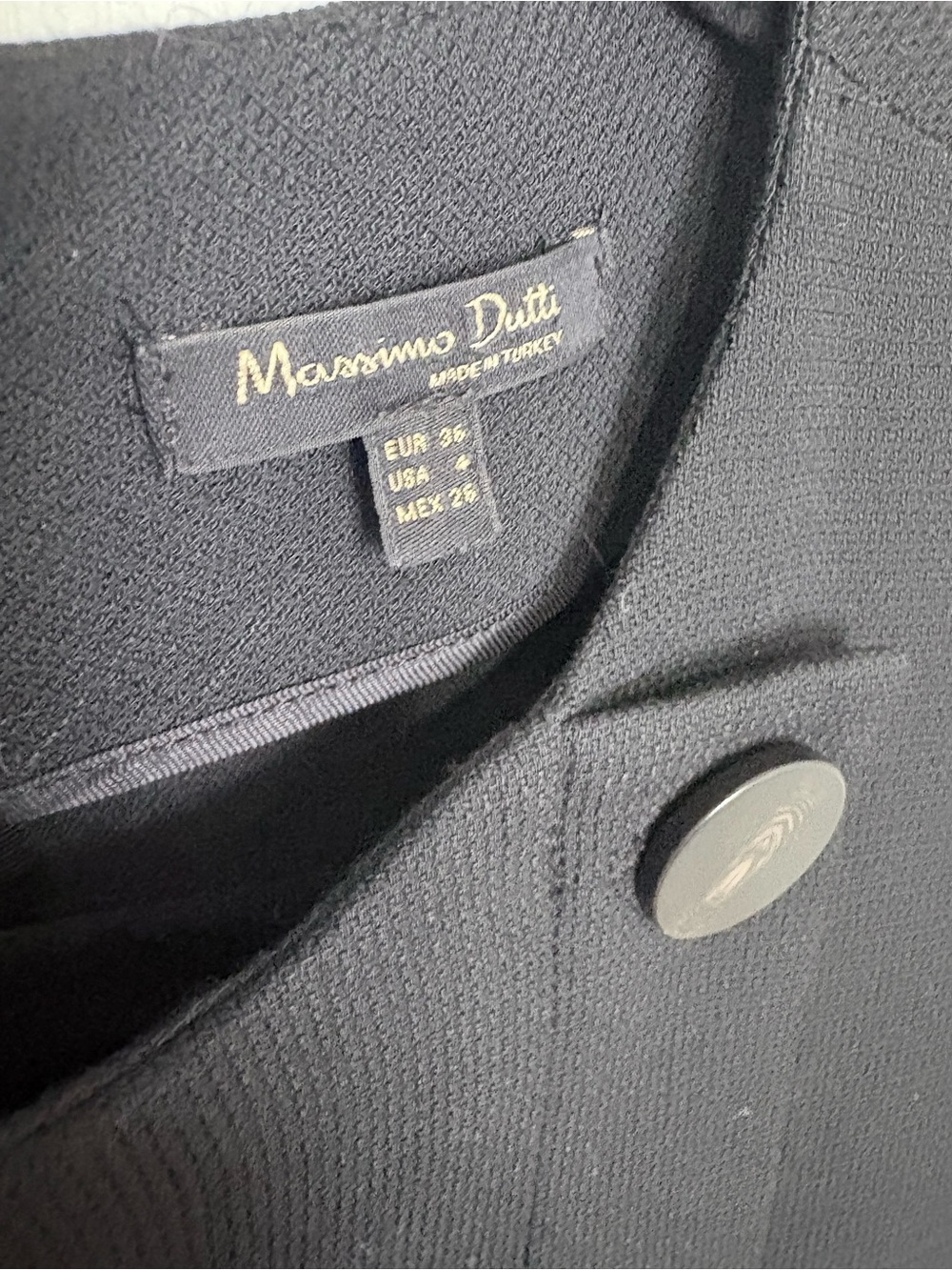Massimo Dutti Black Midi Dress Size 4 Tailored Minimalist Quiet Luxury Workwear - Picture 5 of 11